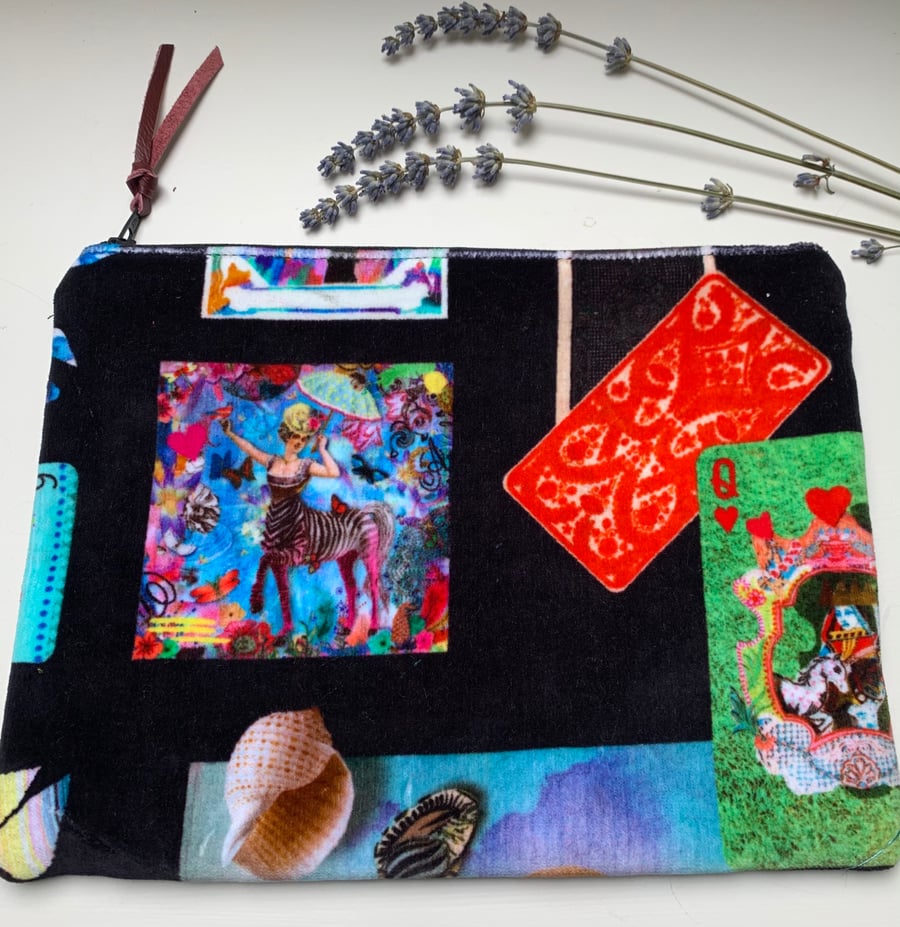 Christian Lacroix velvet zip pouch