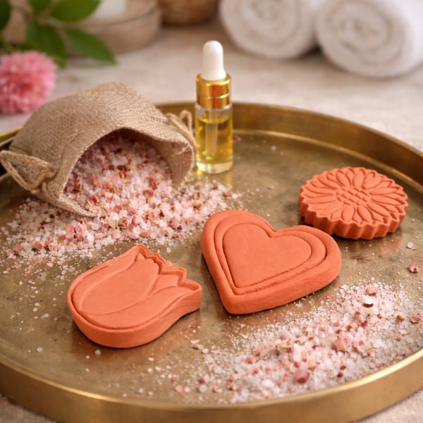 Home Spa - Diffuser stones, rose oil & bath salts