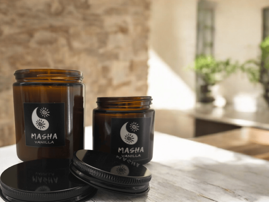 Vanilla Scented Soy Wax Candle - Gift Candle - Amber Jar - 100% Natural -100 ML