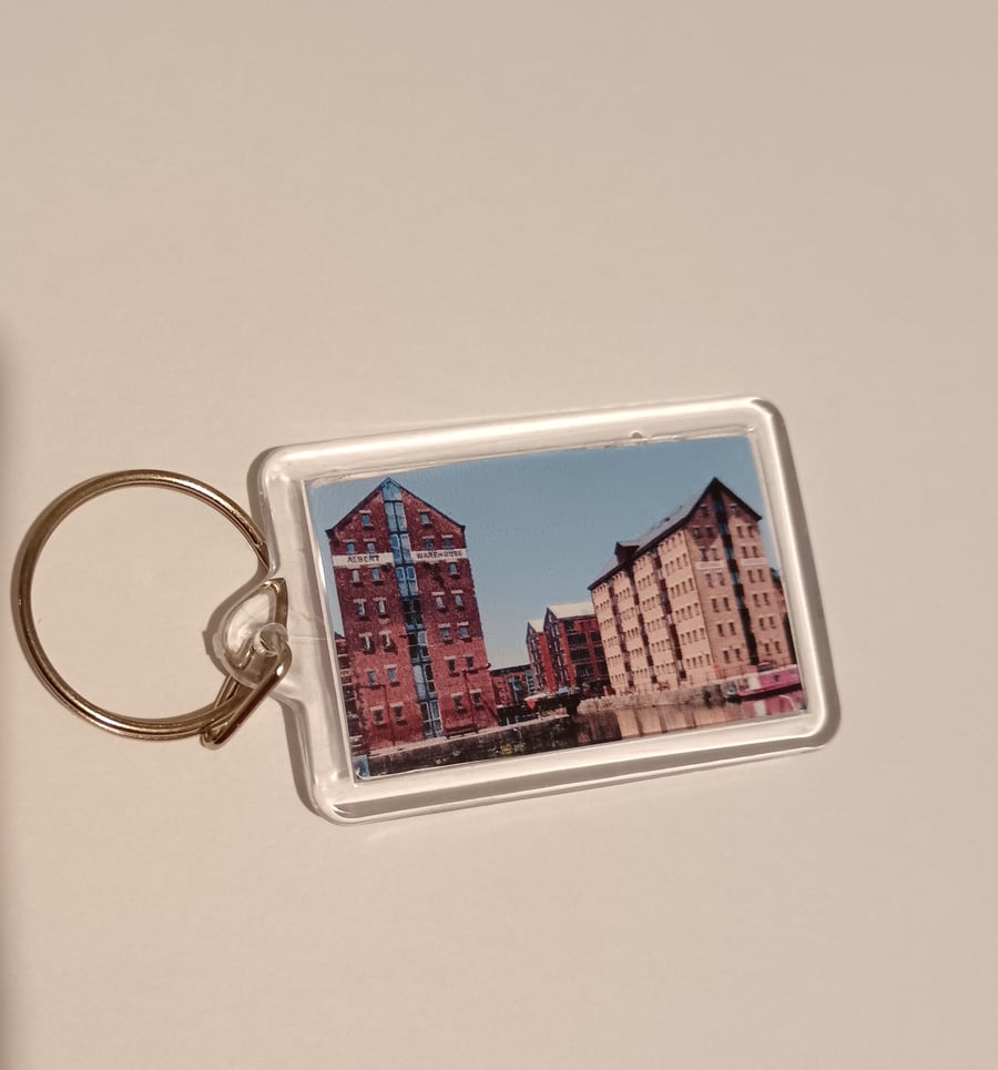 Gloucester Docks River View Photography Keyring 