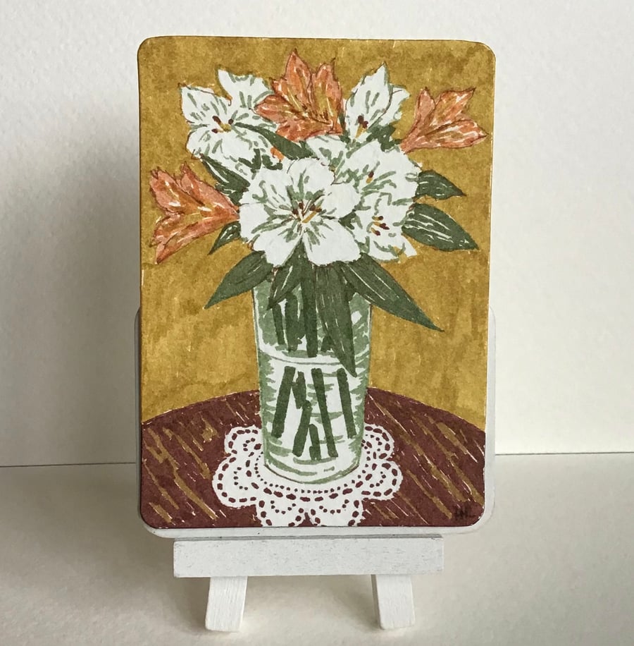 ACEO Flowers original drawing