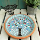 Winter Jewel Tree Mosaic Garden Bird Bath