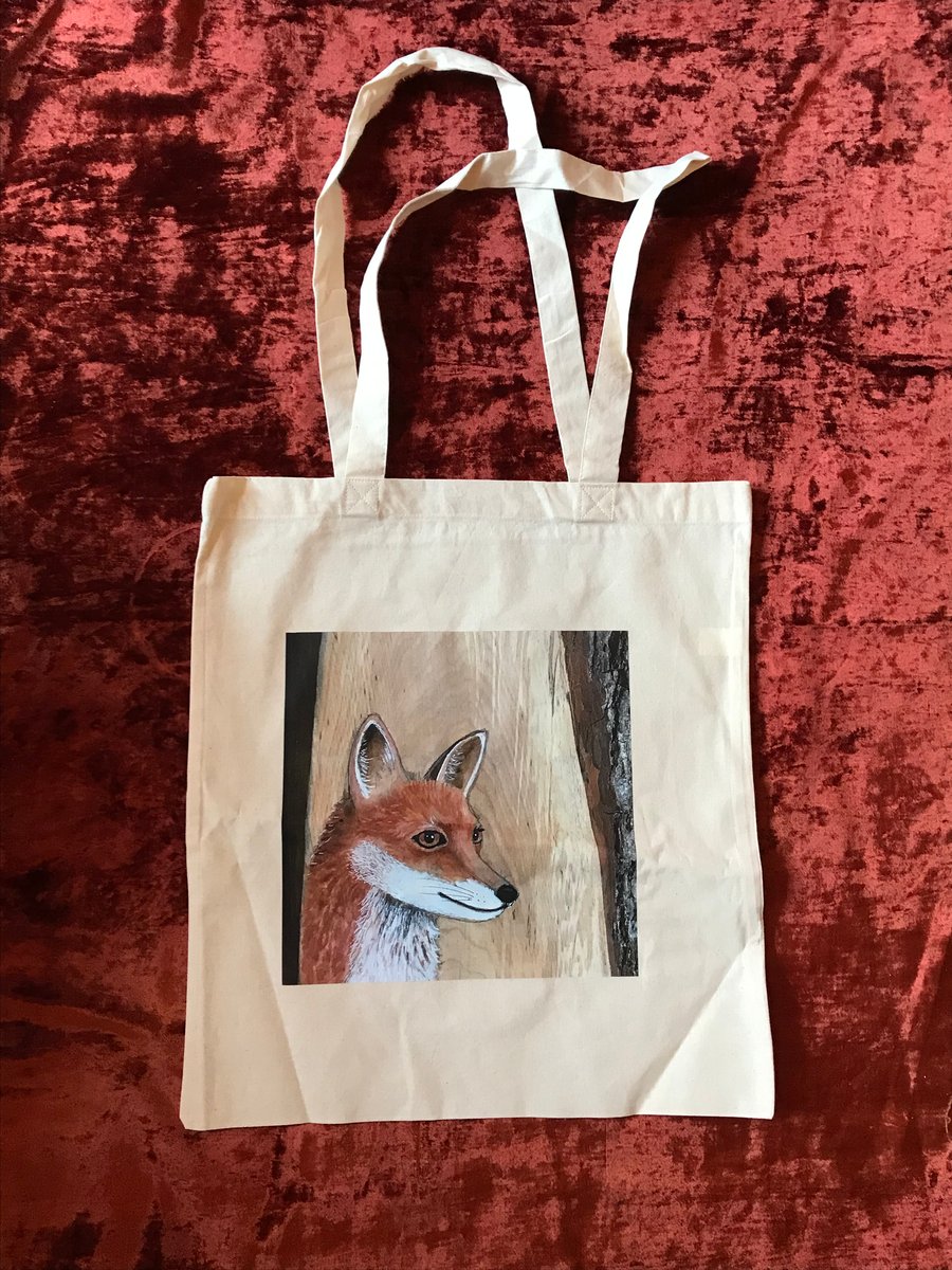 Fox cotton tote bag