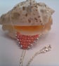 Hand Sewn Metallic Pink and Silver Beaded Pyramid Necklace, Gift for Her - Image 8