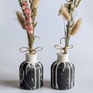 Black Bud Vase with White Drip