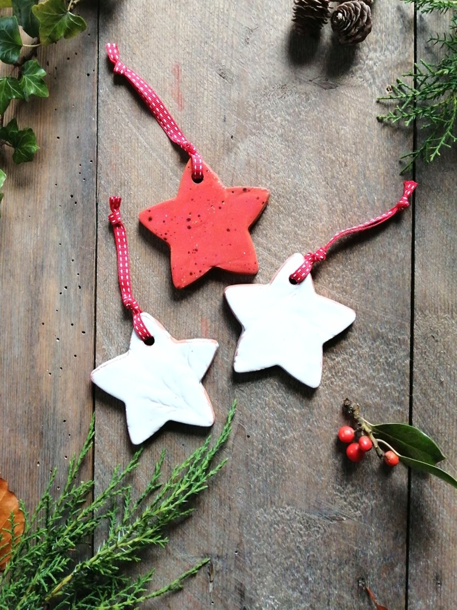 Trio of Pottery Stars.