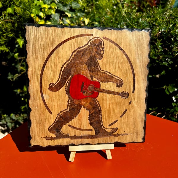 Rock Yeti bespoke wooden plaque 