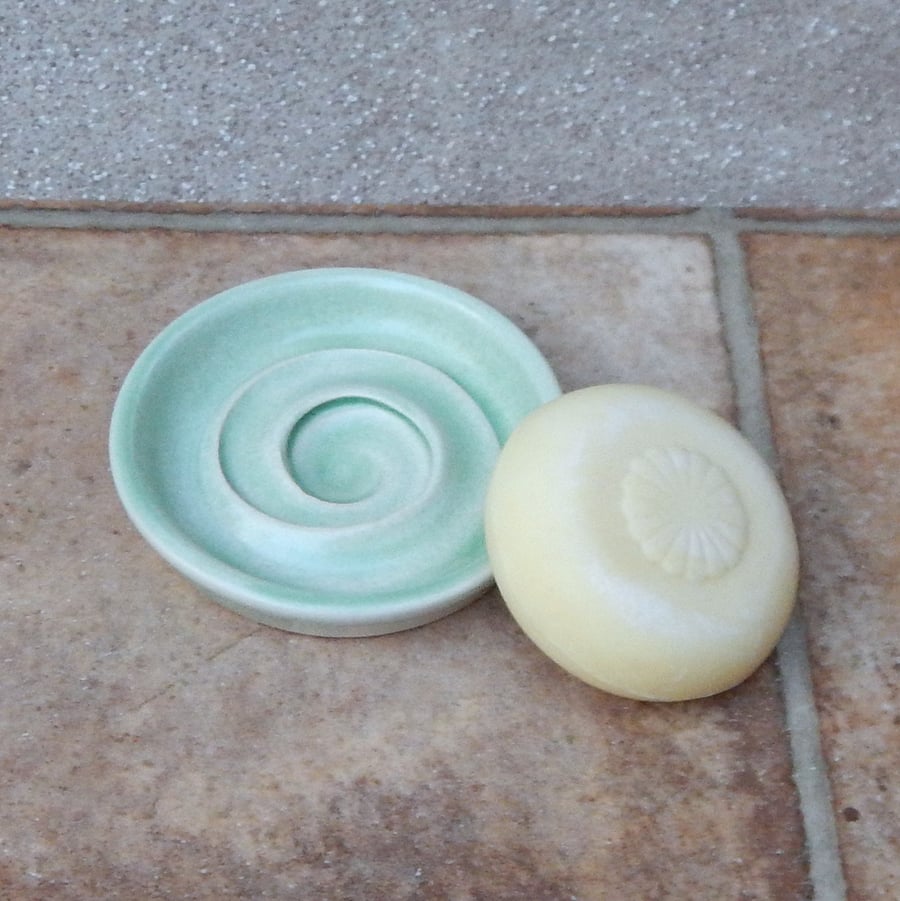 Soap dish hand thrown in stoneware pottery ceramic soapdish