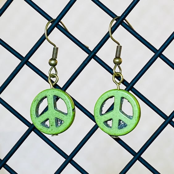 Green CND earrings 