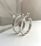 Silver Hoop Earrings - Sterling Silver 5mm Wide Plain-Smooth - Sizes 25-50mm - Image 3