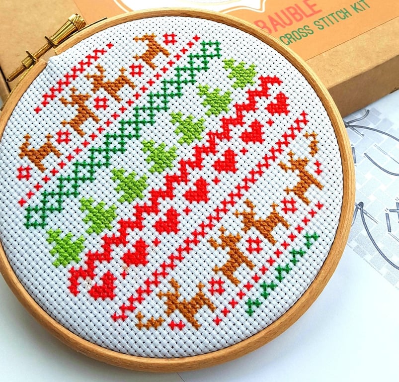 Christmas Fair Isle Cross Stitch Kit