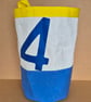Upcycled Sailcloth Laundry Basket - Handmade Storage Bucket - Coastal Home Decor