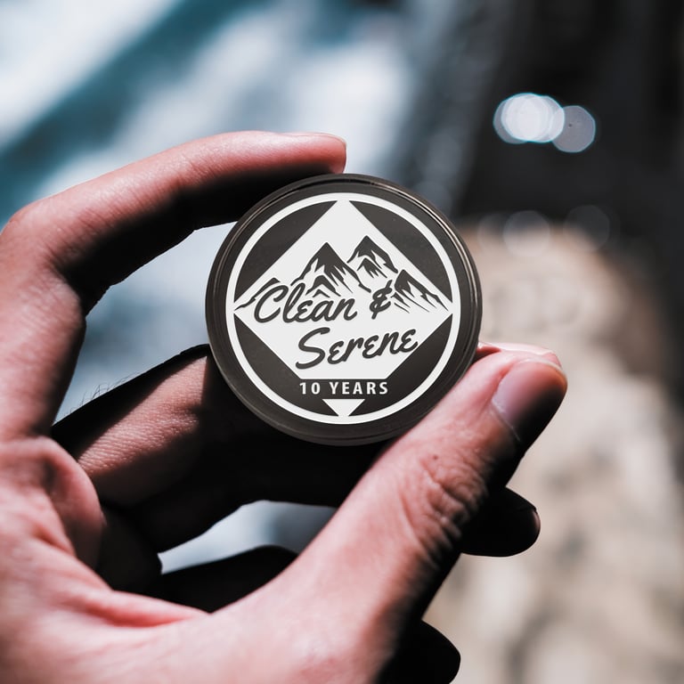 Clean & Serene  Mountain Personalised Narcotics Anonymous Chip Custom Milestone 