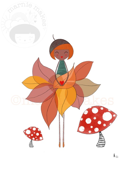 Autumn's Smile - A5 Giclee Print