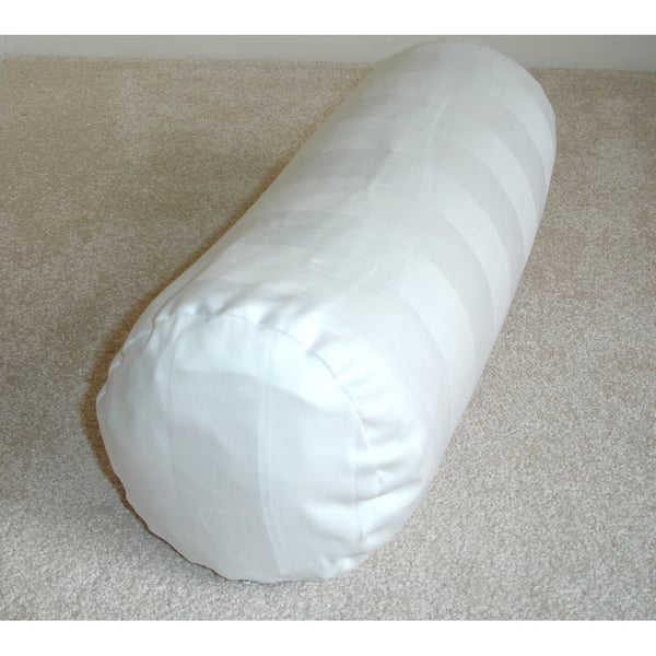 Bolster Pillow Cover 6x16 White Stripes Cotton Sateen Round Cylinder Neck Roll