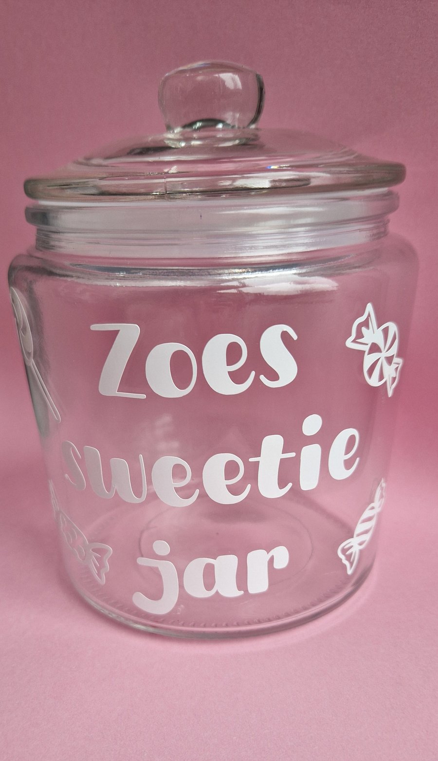 Personalised Sweetie Jar. Birthday, Valentines Day, Anniversary