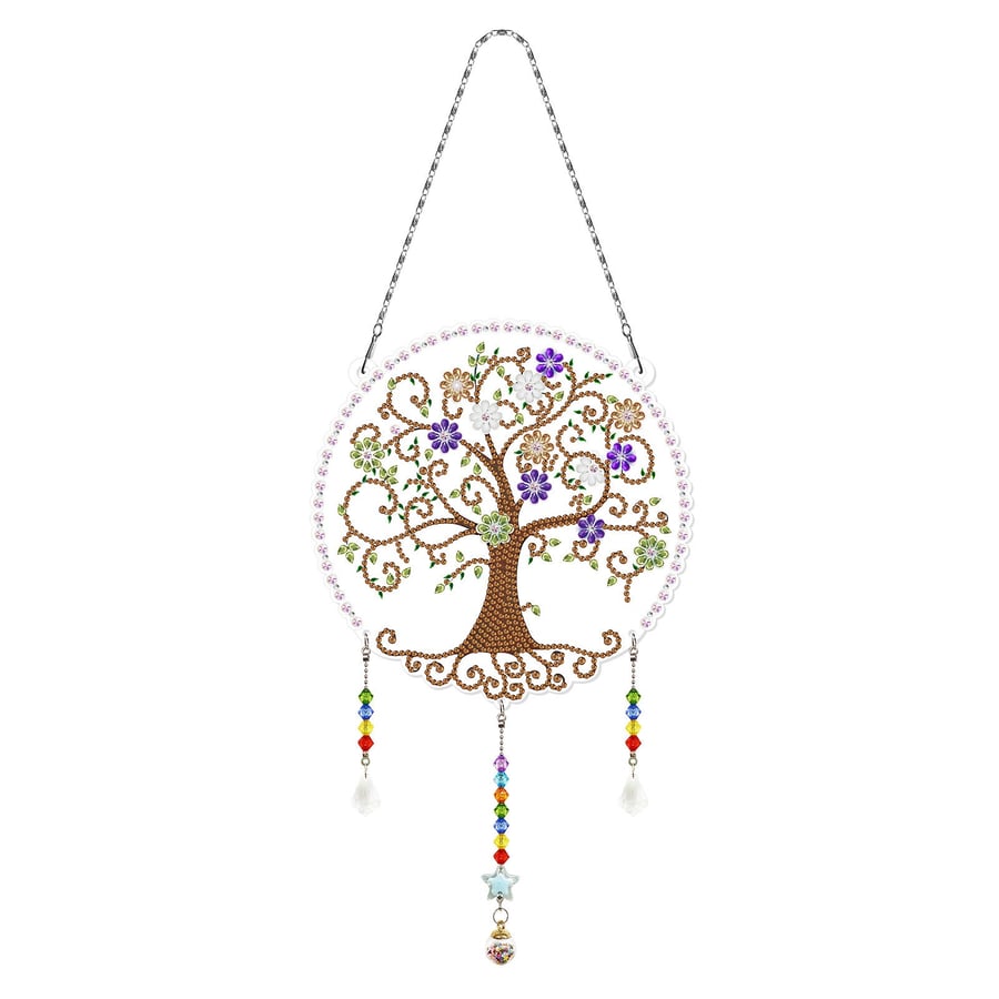 5D DIY Tree of Life Hanging Sun Catcher Diamond Painting Art Kit Crystal Embroid