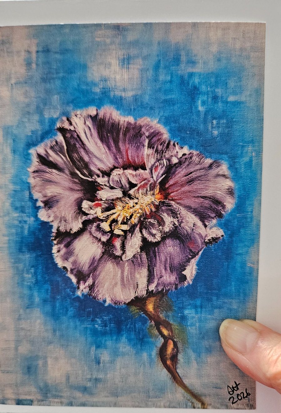 Purple Bloom blank card 6 x 4"