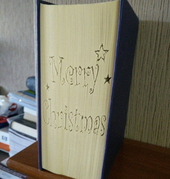 Merry Christmas CUT & FOLD Book Folding Pattern - EMAILED PDF PATTERN