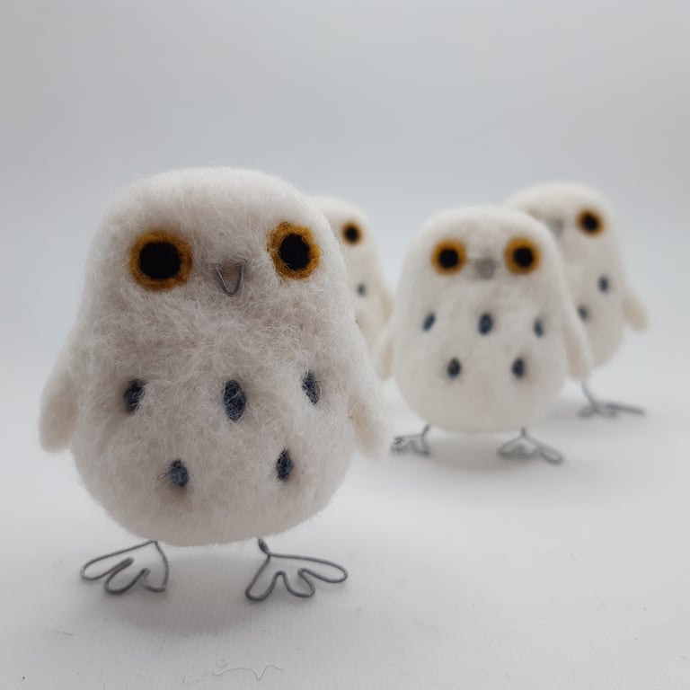 Snowy Hootie - little snowy owl ornament