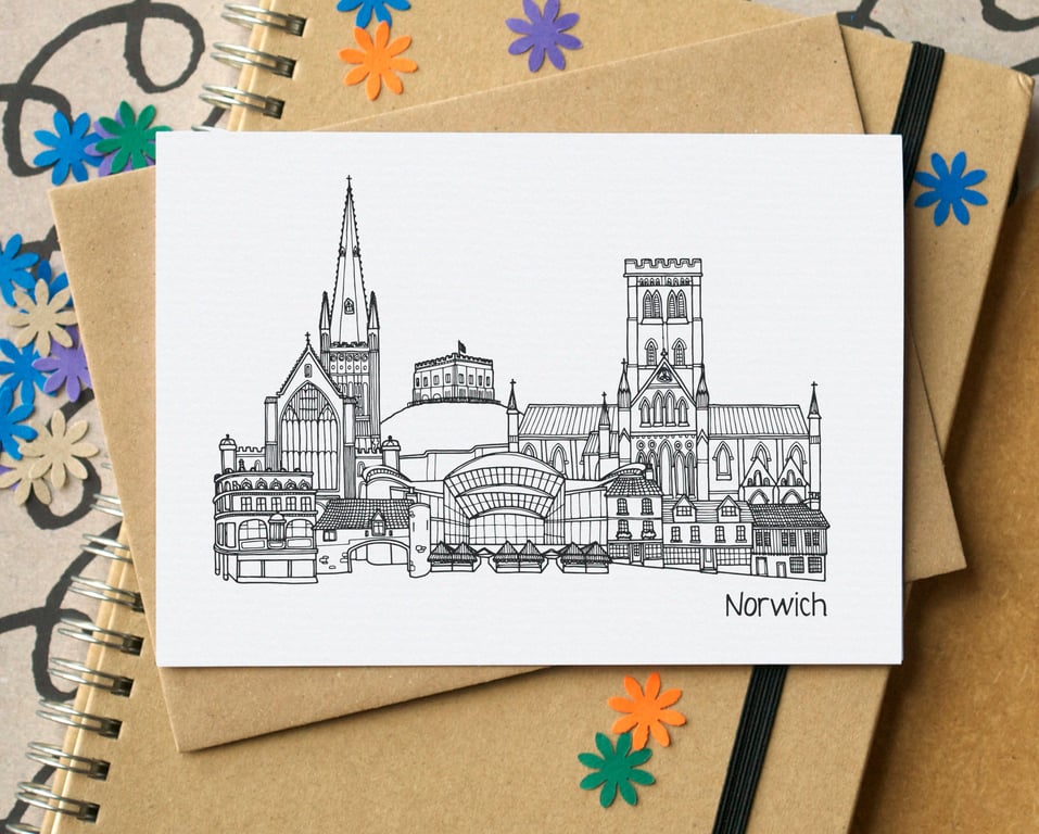 Norwich Skyline Greetings Card