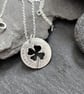 Upcycled sixpence coin pendant pierced with a shamrock - Image 1