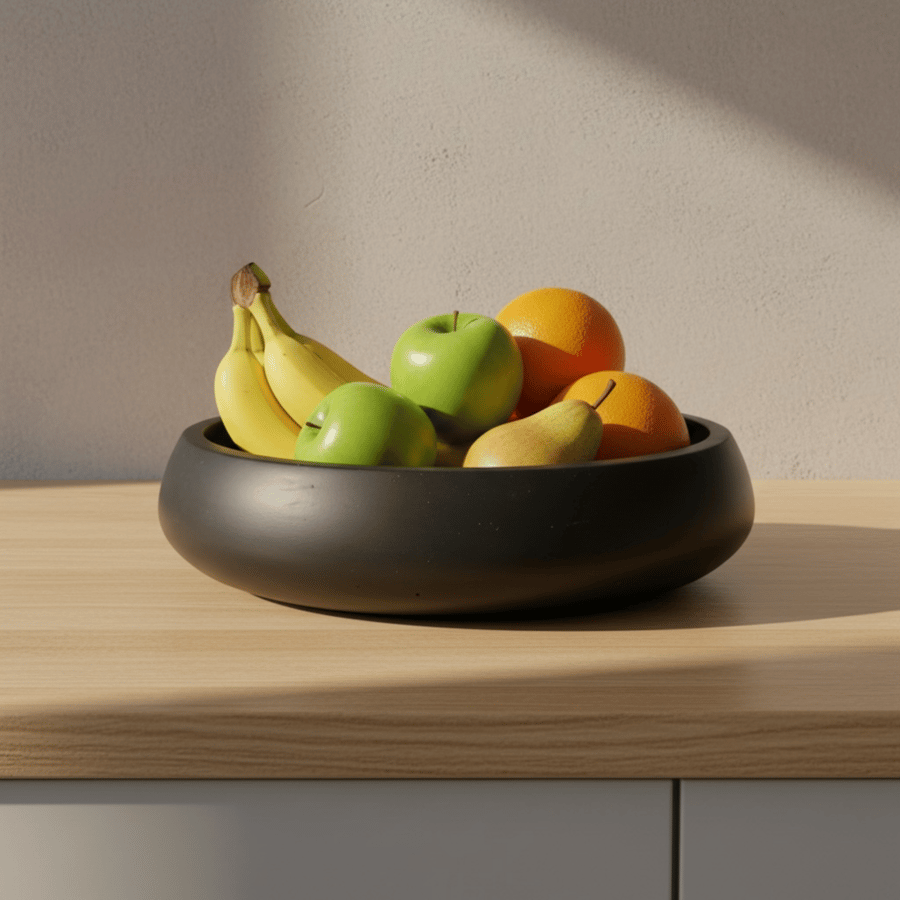 Black Handmade  Fruit Bowl or Decorative Bowl for Kitchen Table