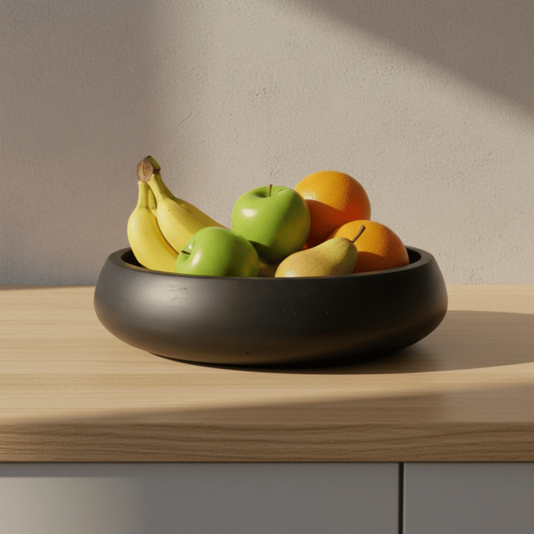 Black Handmade  Fruit Bowl or Decorative Bowl for Kitchen Table