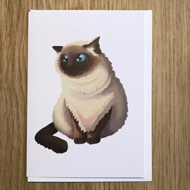 Himalayan Cat Blank Greeting Card