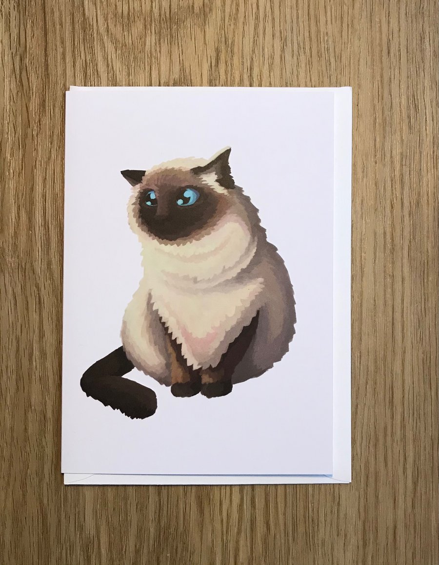 Himalayan Cat Blank Greeting Card