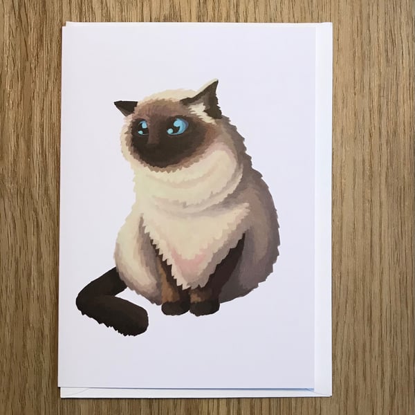 Himalayan Cat Blank Greeting Card