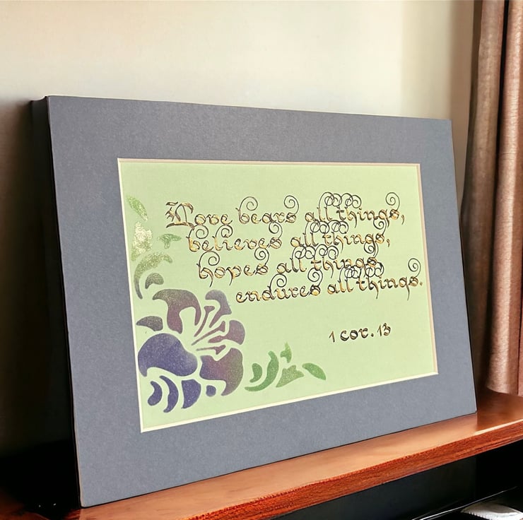 Elegant Hand Calligraphed Bible Verse Art Timel... - Folksy