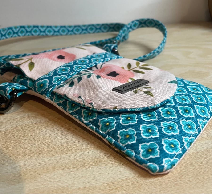 Fabric Cross body phone pouch 