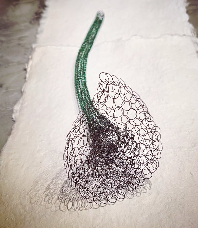 Customized Colorful copper wire sculpture wire flower decoration