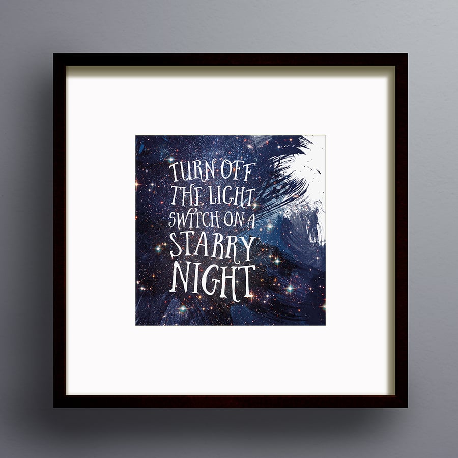 Switch On A Starry Night Square Digital Giclee Print