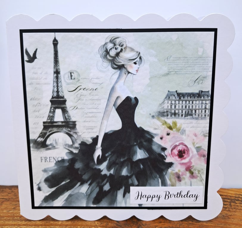 C6720    Birthday Card, Scalloped Card, Female, 