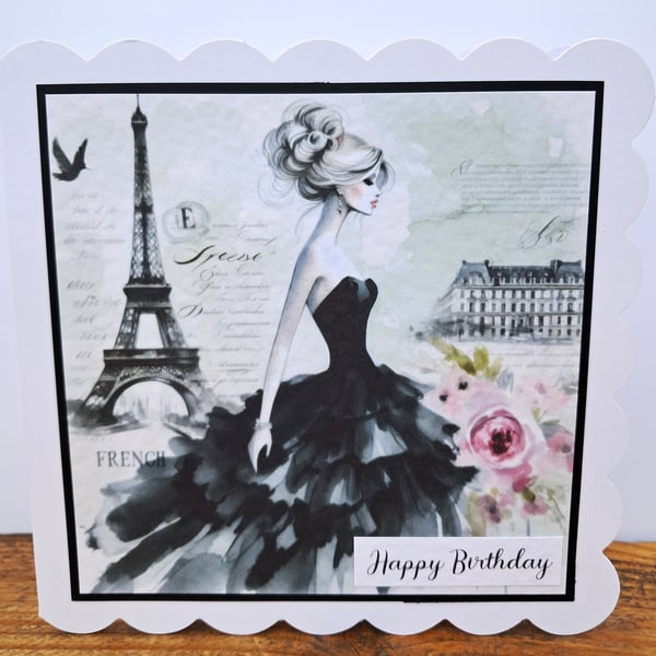 C6720    Birthday Card, Scalloped Card, Female, 