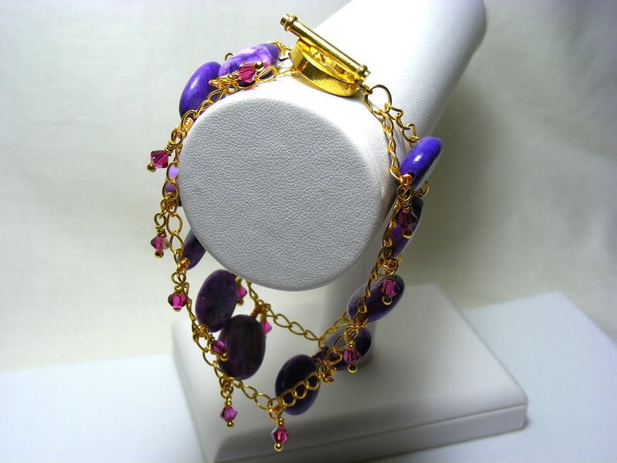 Purple Crazy Lace Agate Bracelet