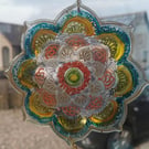 Mandala Suncatcher, Window Deoration, Gift for her, Housewarming, Anniversary