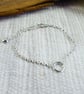 Sterling Silver Bracelet. Adjustable fit with Small Circle - Image 3