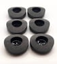 6 Coconut Shell Buttons, Dark Grey, Dish, 23mm Wide, Chunky Rim, Italian Design