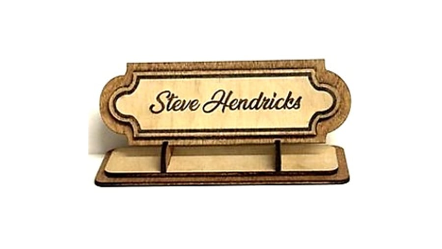 Wooden Handmade Desk Plaque - Personalised with name - Baltic Birch