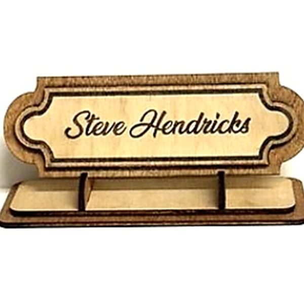 Wooden Handmade Desk Plaque - Personalised with name - Baltic Birch
