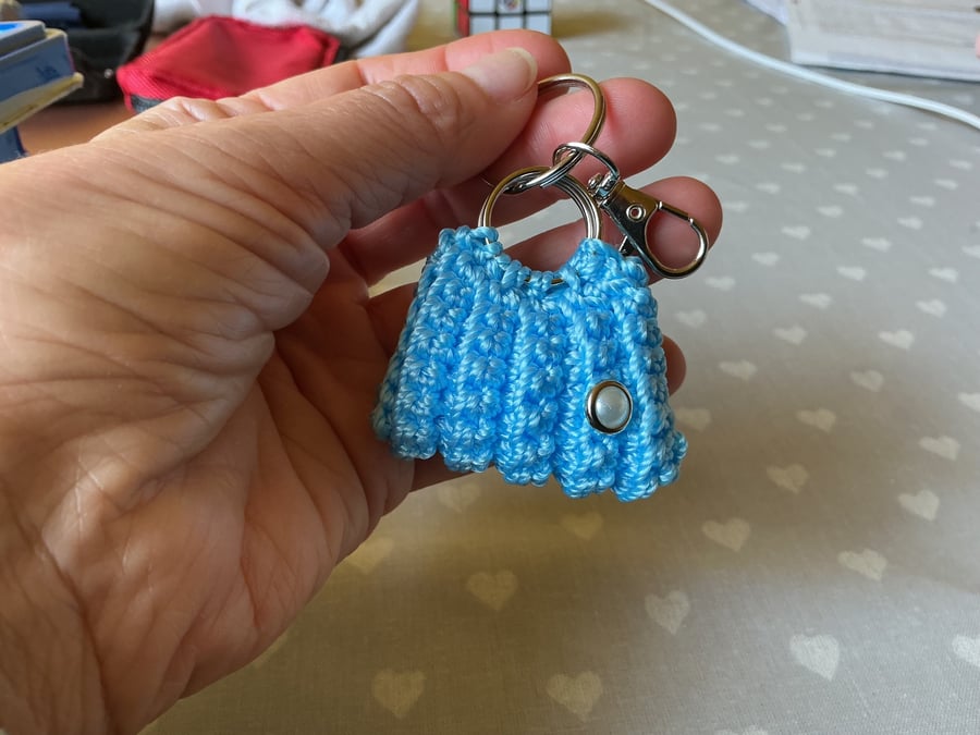 Crochet Bag Charm Keyring