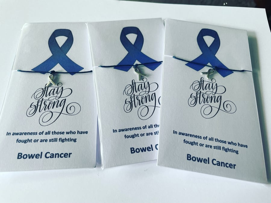 Bowel cancer awareness wish bracelet gift for ladies