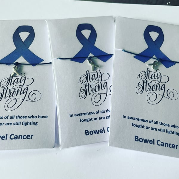 Bowel cancer awareness wish bracelet gift for ladies