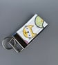 Colourful cat keychain. Hedgehog keyring. Hedgehog key fob. - Image 4