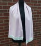 Scarf, wool twill pink scarf, lace edge scarf, ladies scarf, pink wrap - Image 1