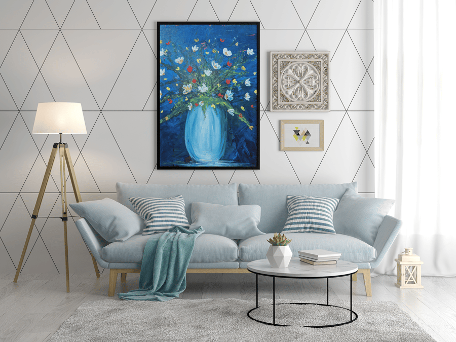 Original Painting on Canvas, Home Decor Painting