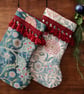 William Morris Christmas Stocking Wilhelmina Teal - Image 2